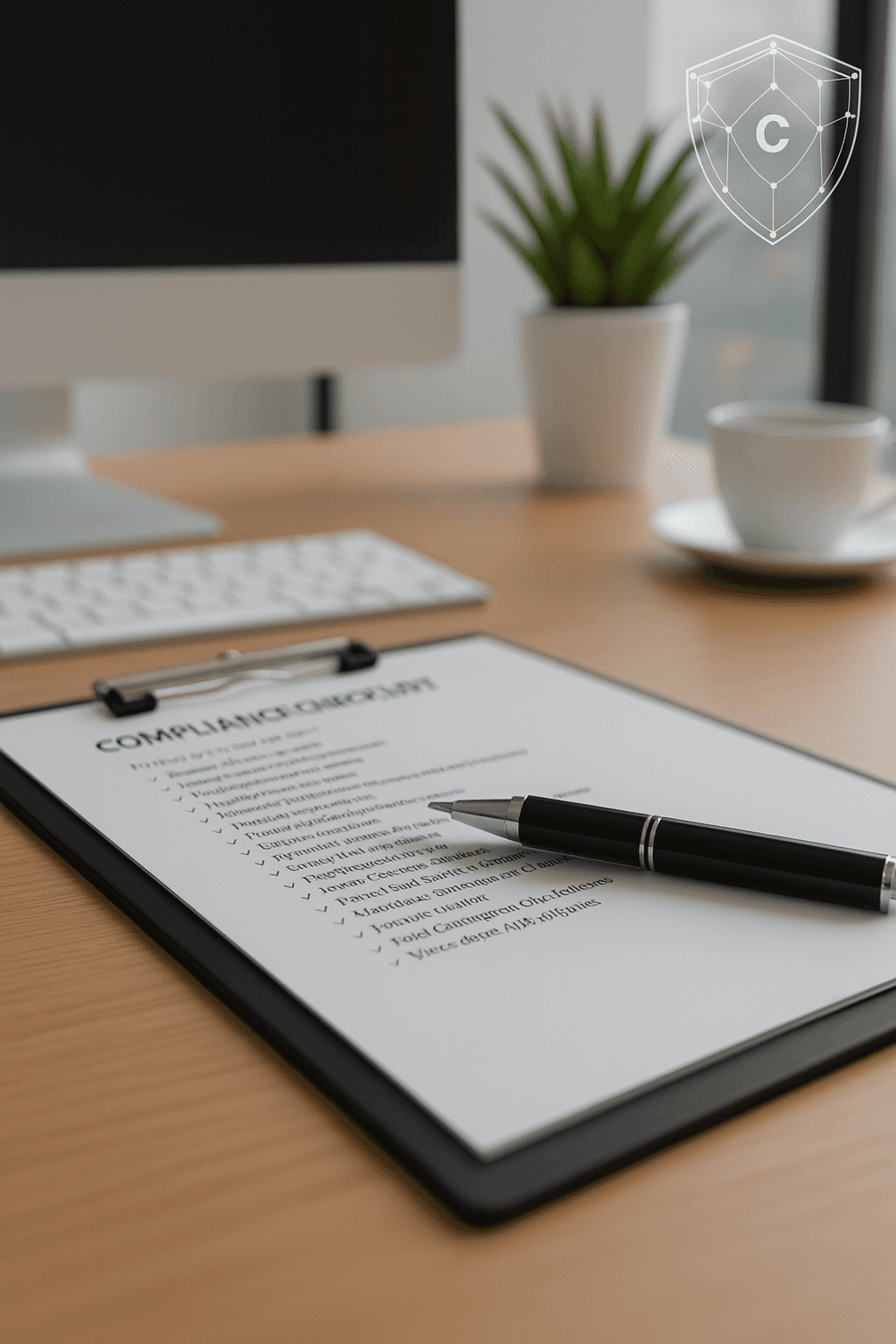 compliance checklist on desk