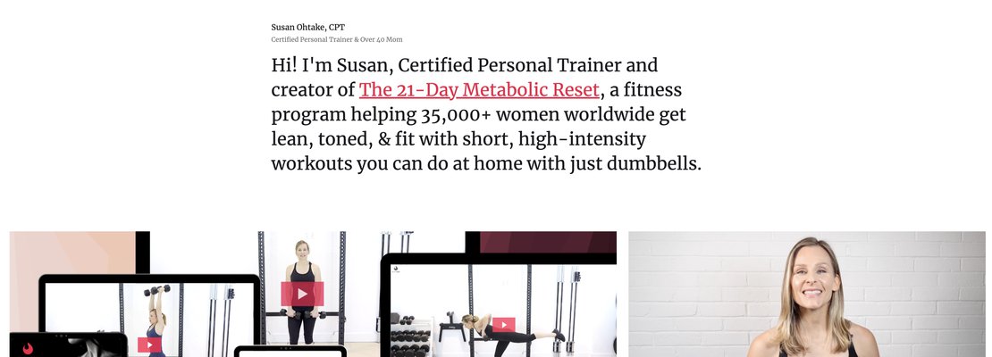 a photo of Susan Ohtake and screenshots of susanohtake.com