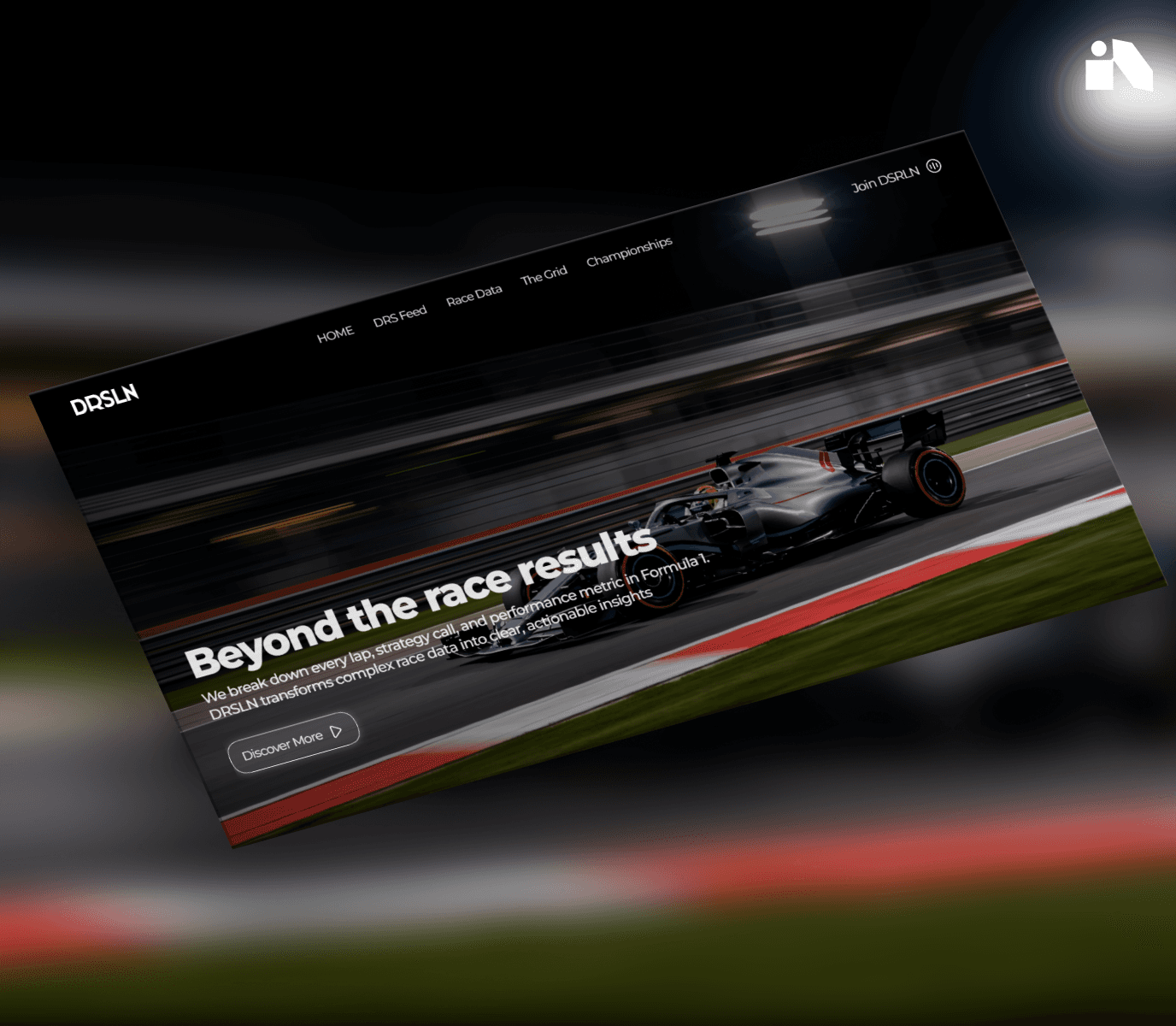 DRSLN F1 Analytics Landing page by Neturify.