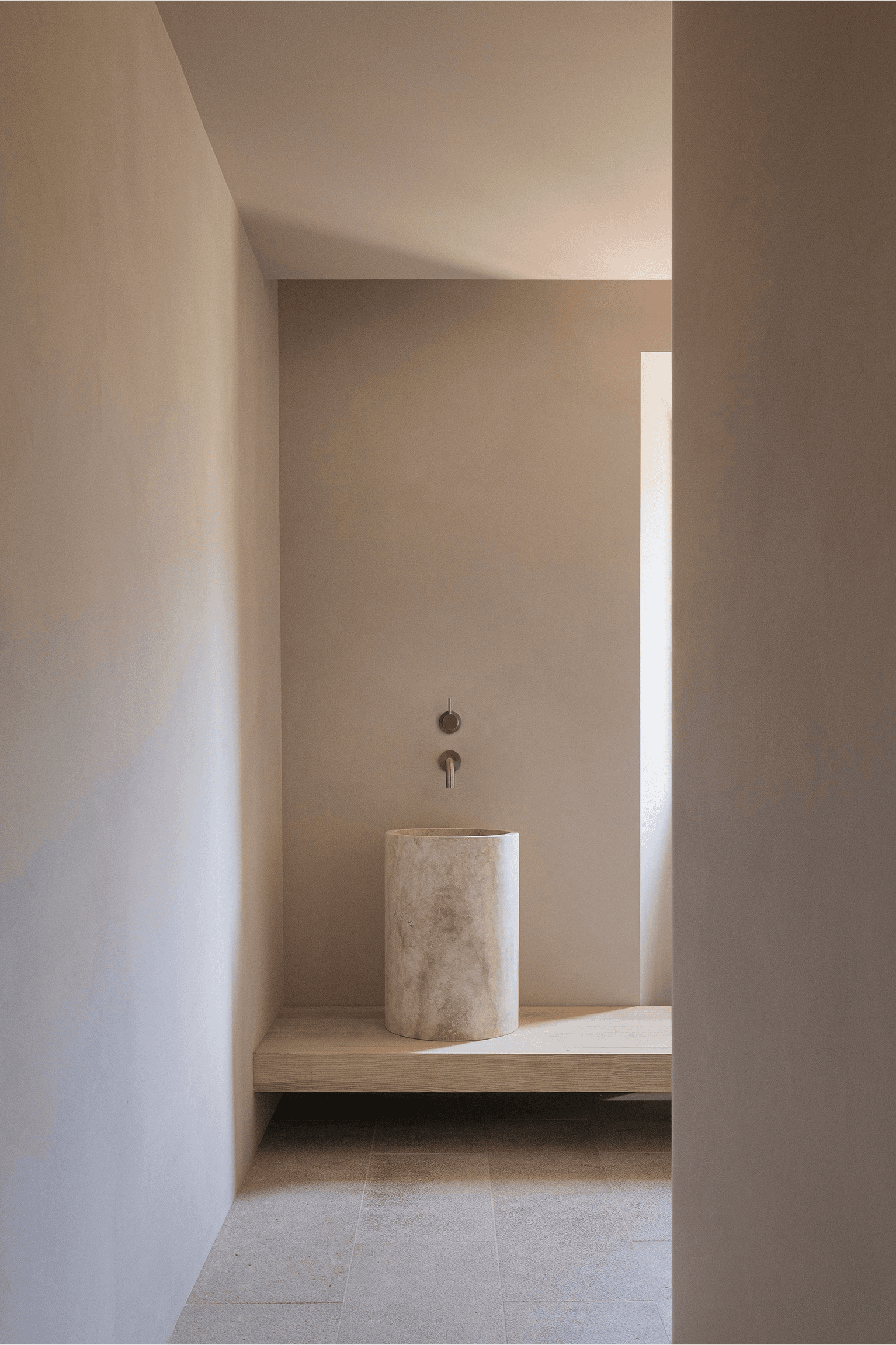 Wood chair in a bright, white space