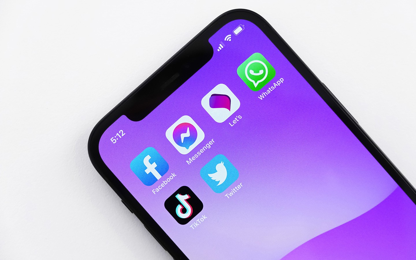 Iphone IOS with app icons.