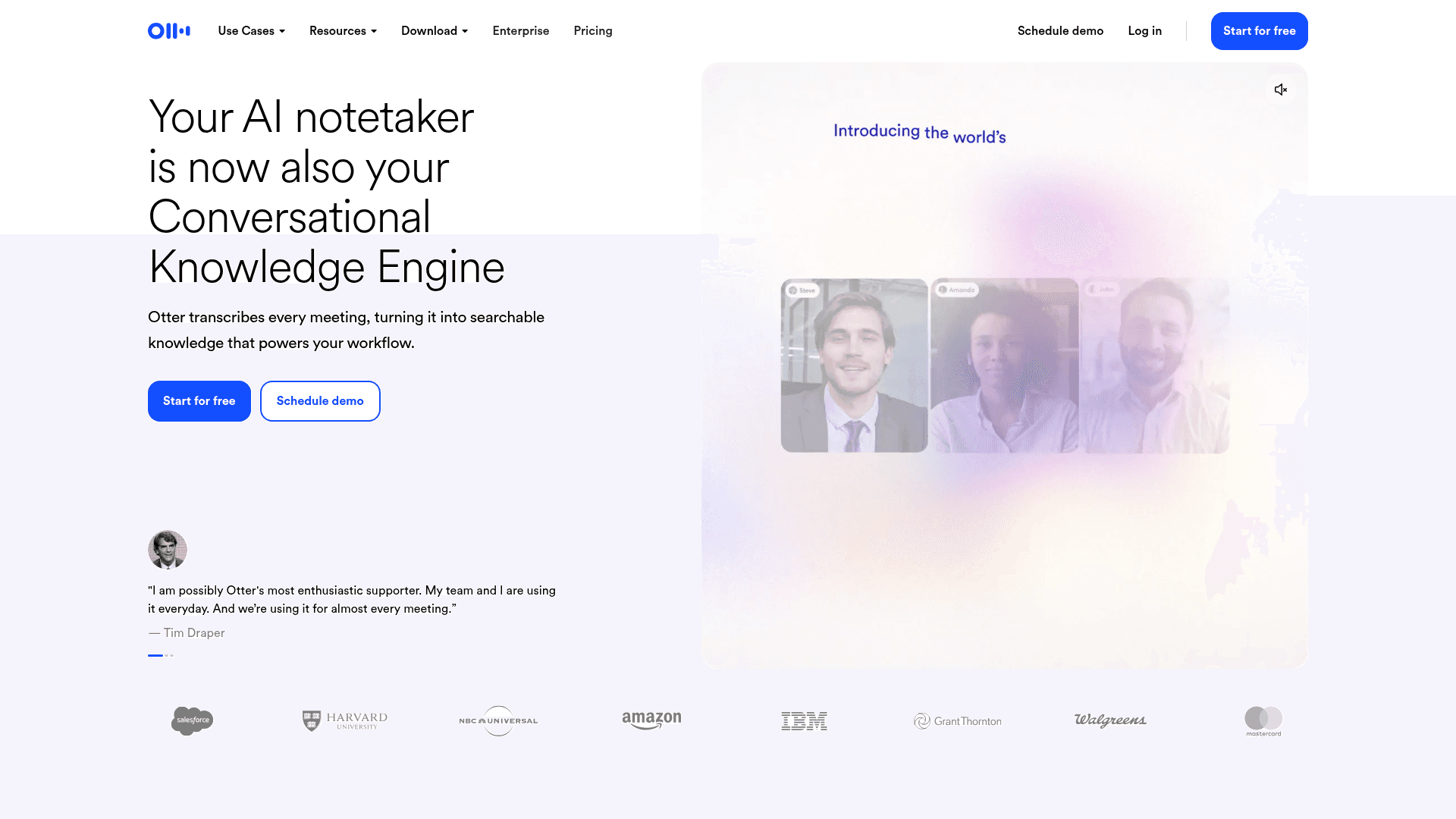 Screenshot of https://otter.ai