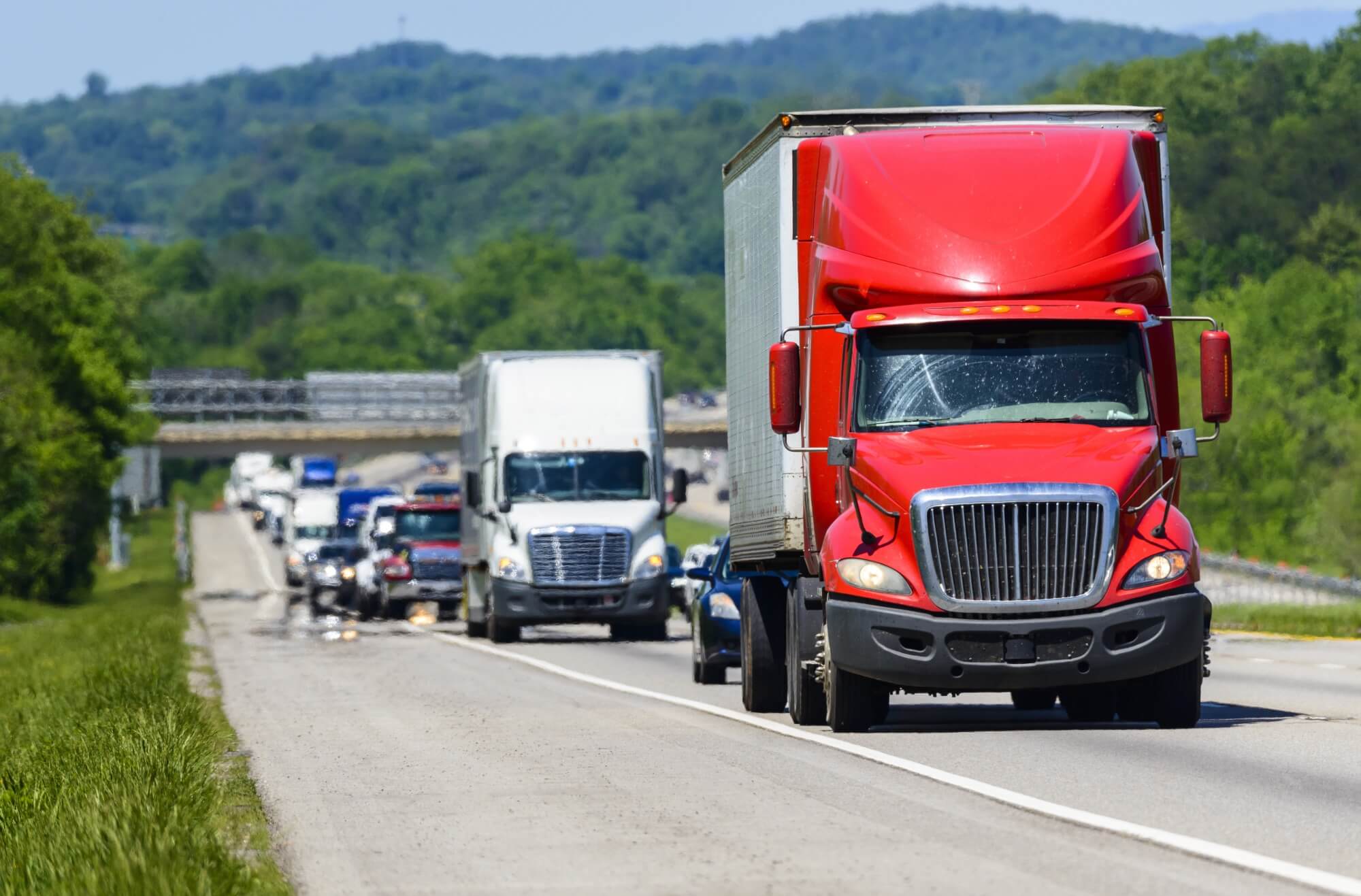 Trucks on highway