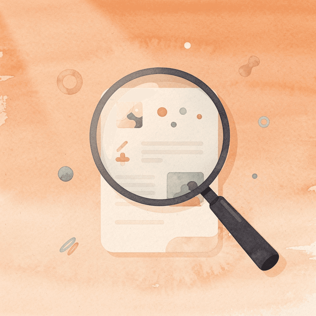Magnifying glass examining agency validation process