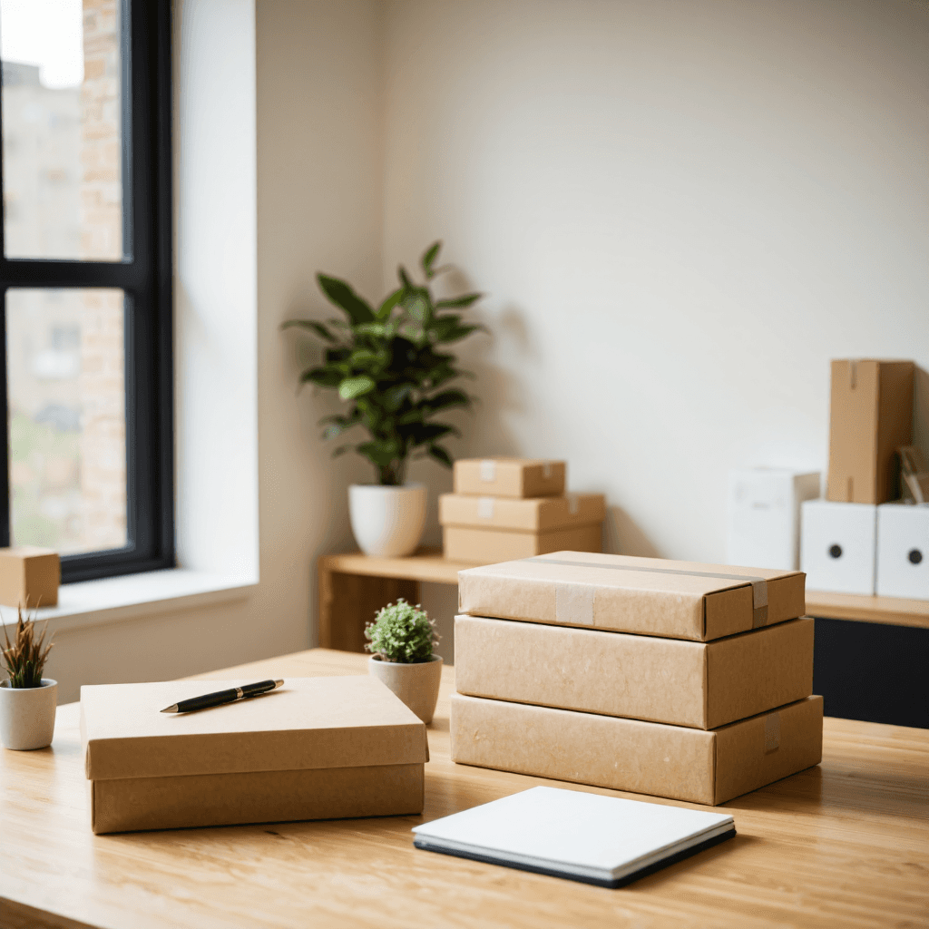 product photography of a stack of boxes of filler