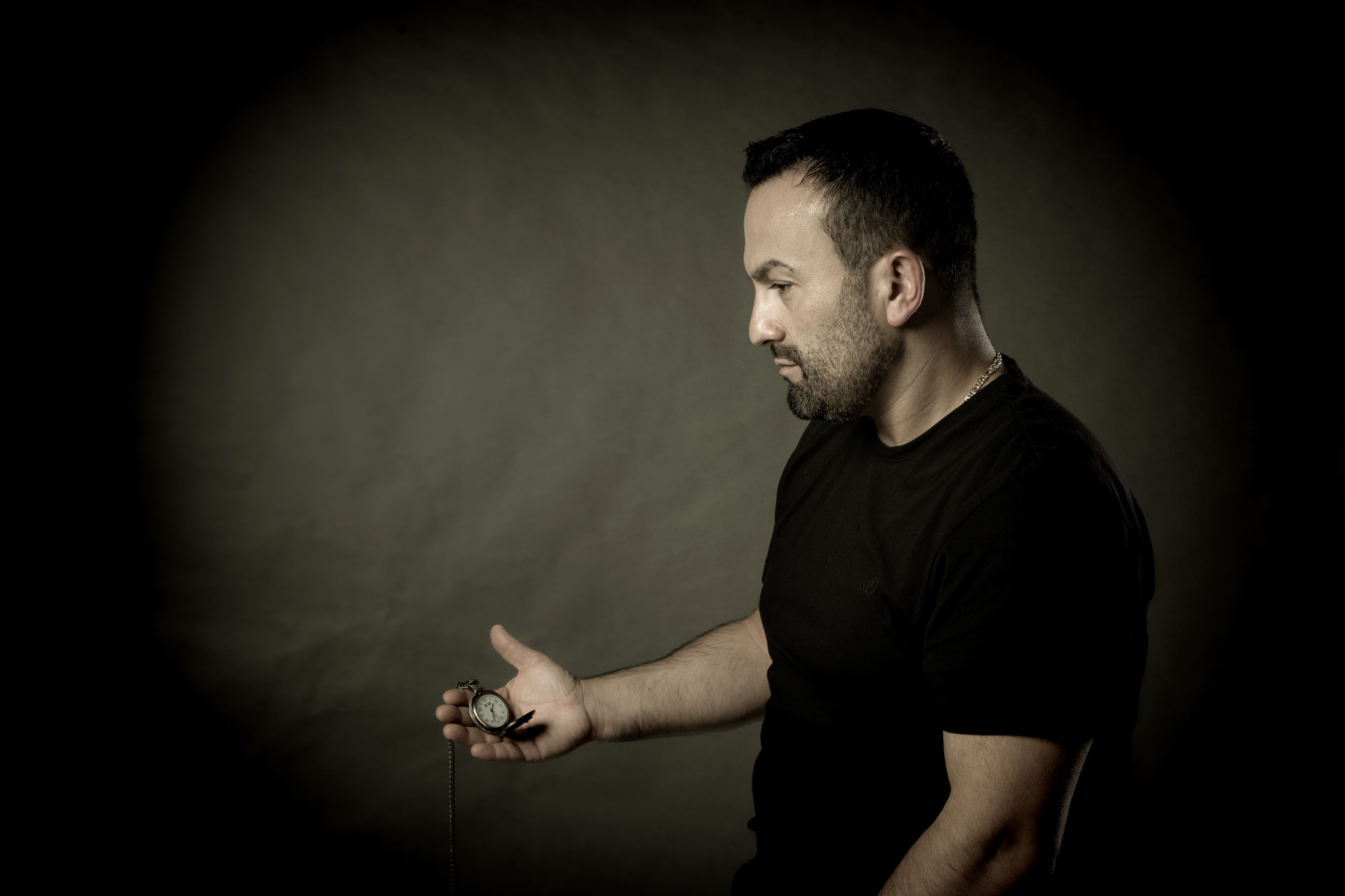 black and gray microphone stand