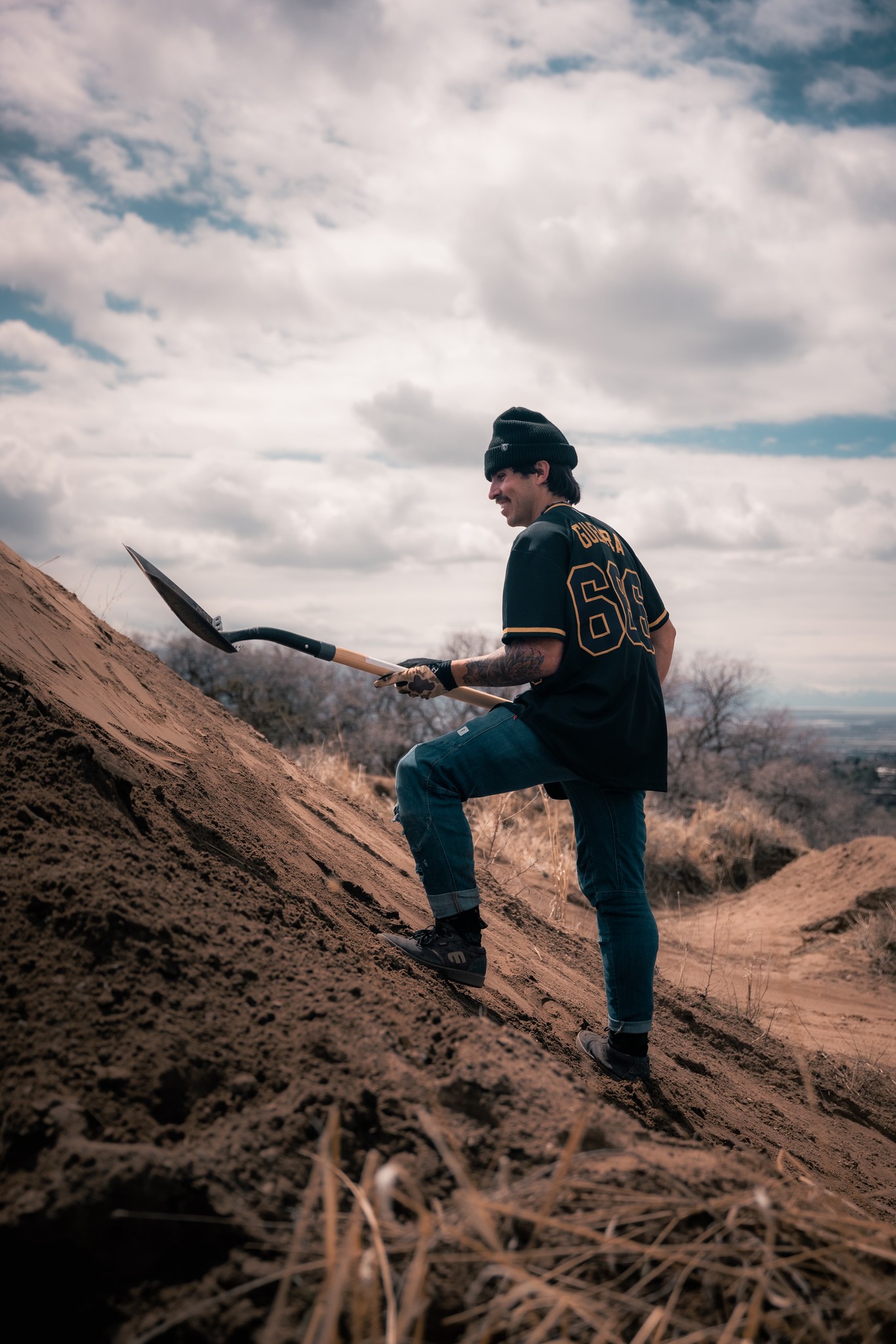 Navarro Guerra Diging At I-Street Bike Park