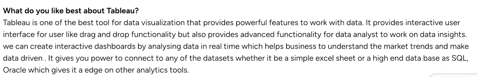 Tableau G2 review