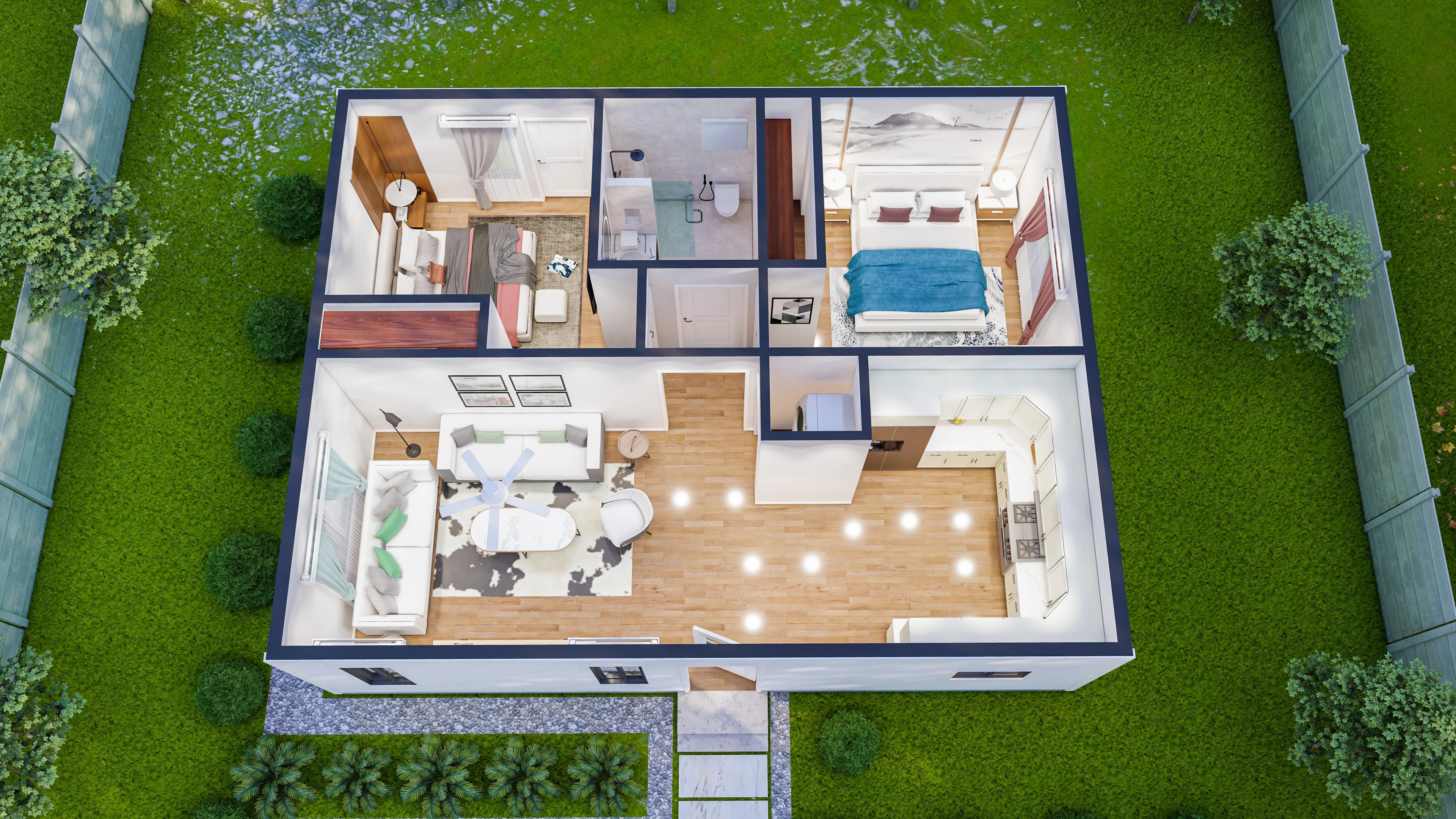 2 bedroom 1 bath adu floor plan