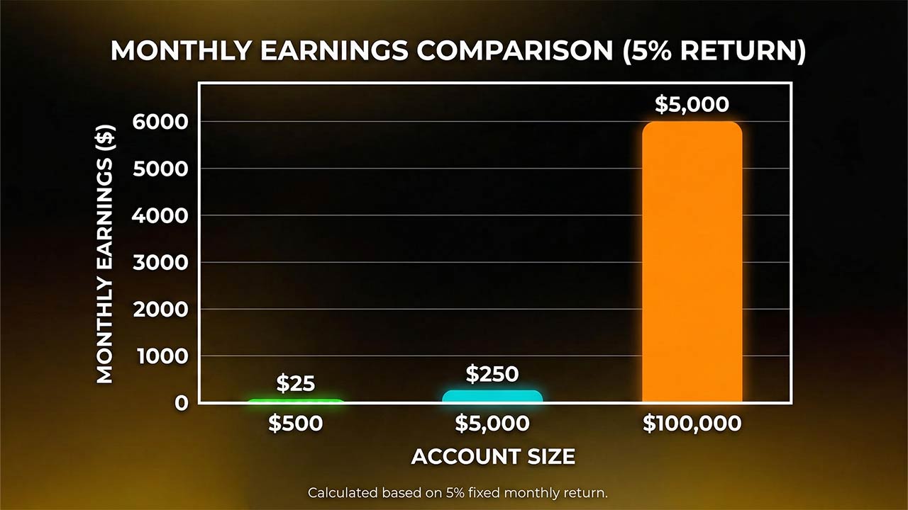 Monthly Earnings Based on Account Size