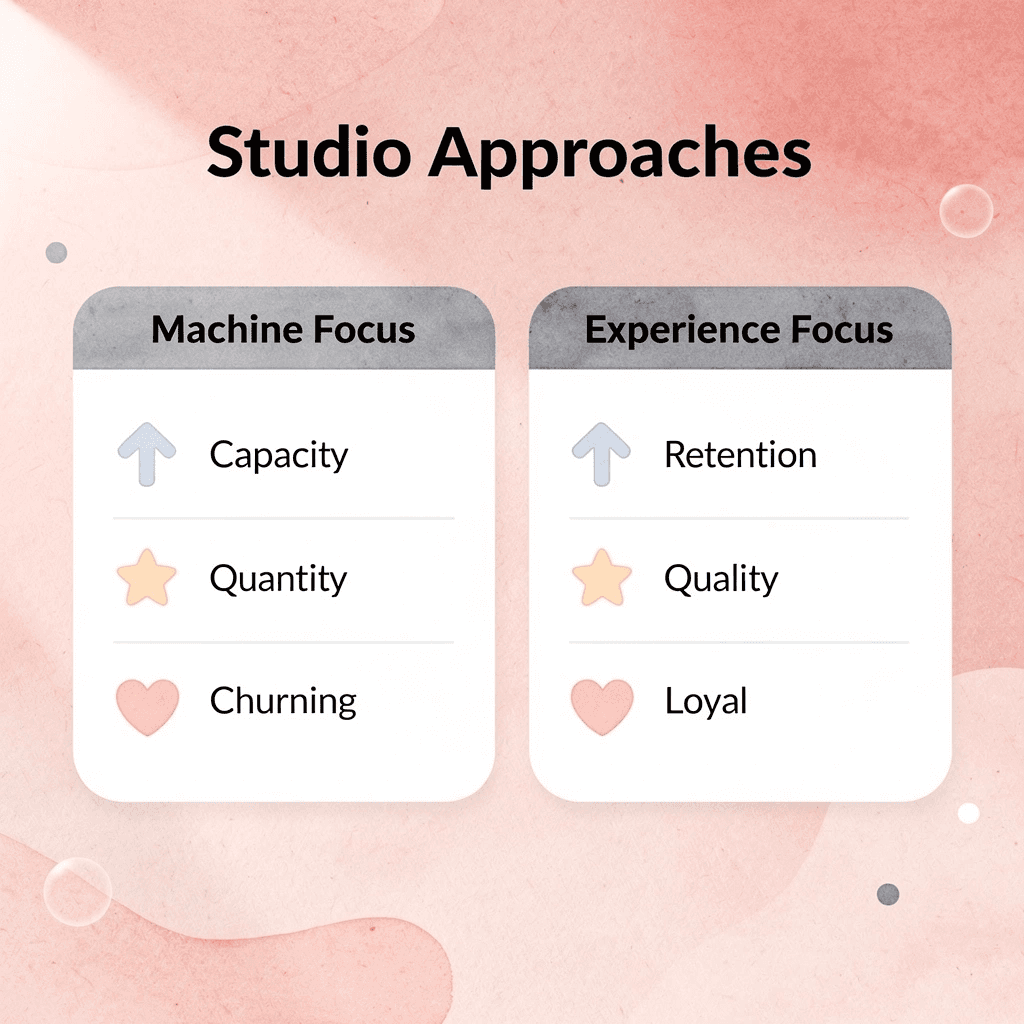 Comparison between machine-focused and experience-focused studio approaches