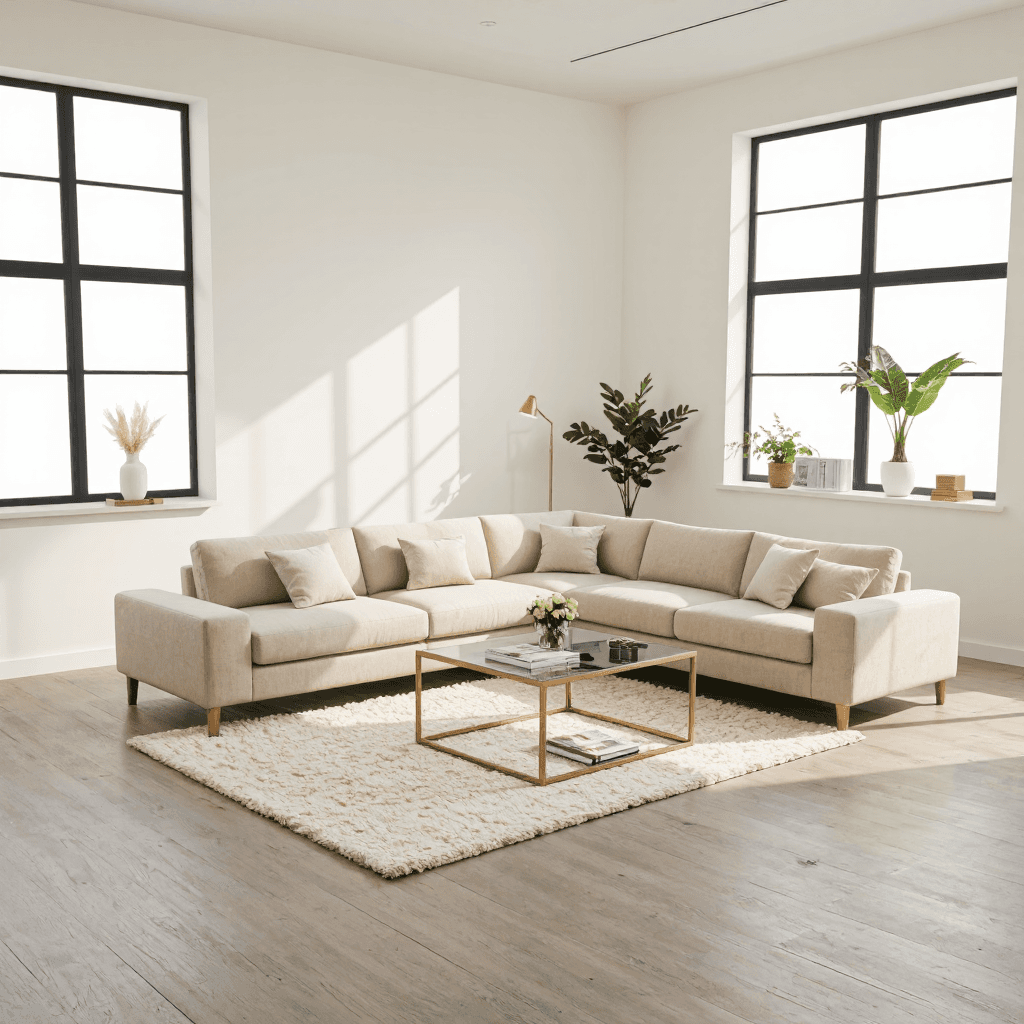 product photography of Modular fabric sofa