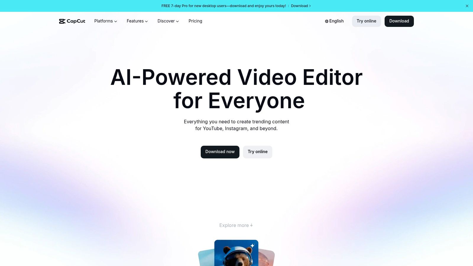 CapCut video editing interface on a smartphone