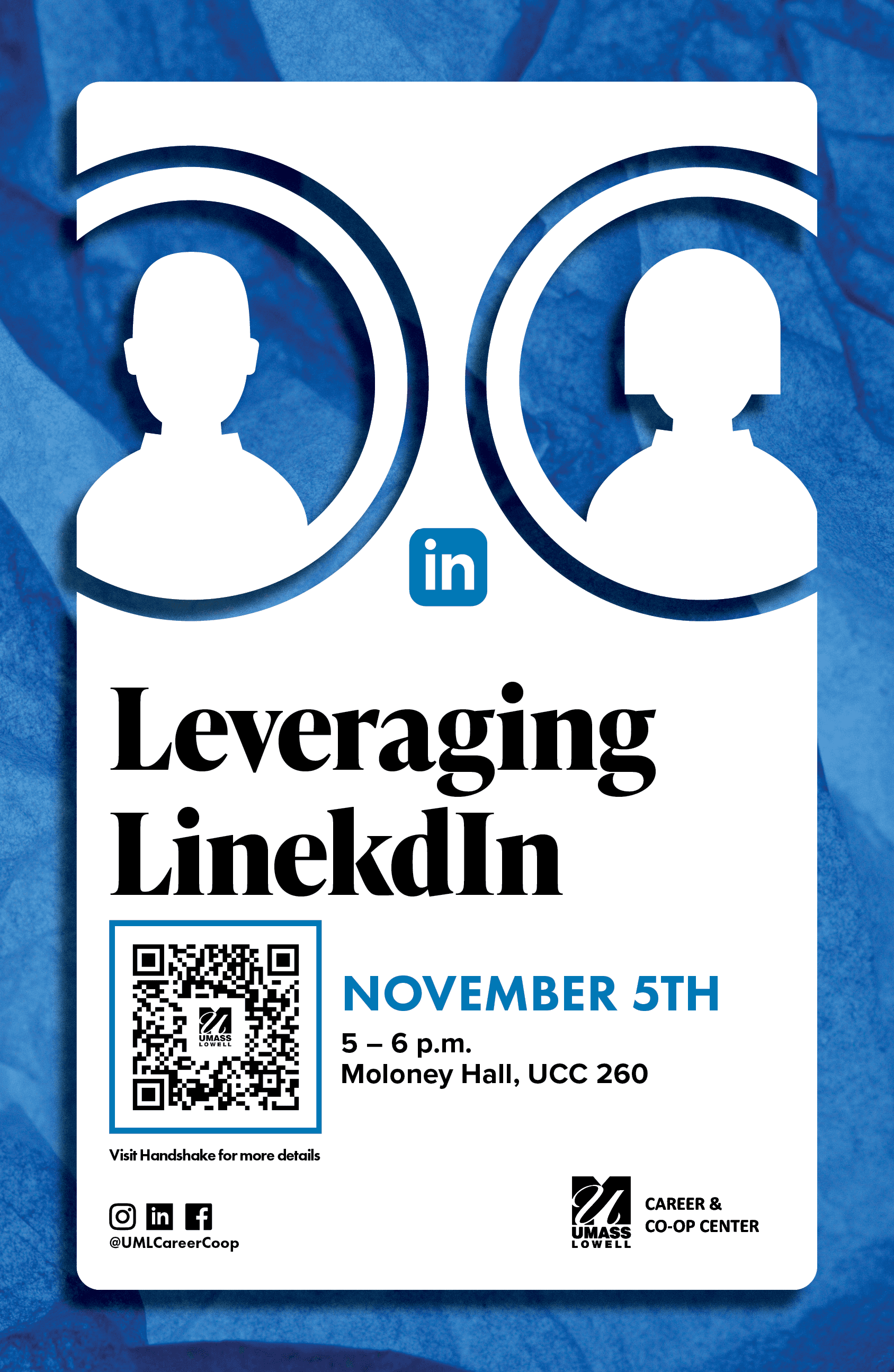 Fall career fair poster, Leverging Linkdin