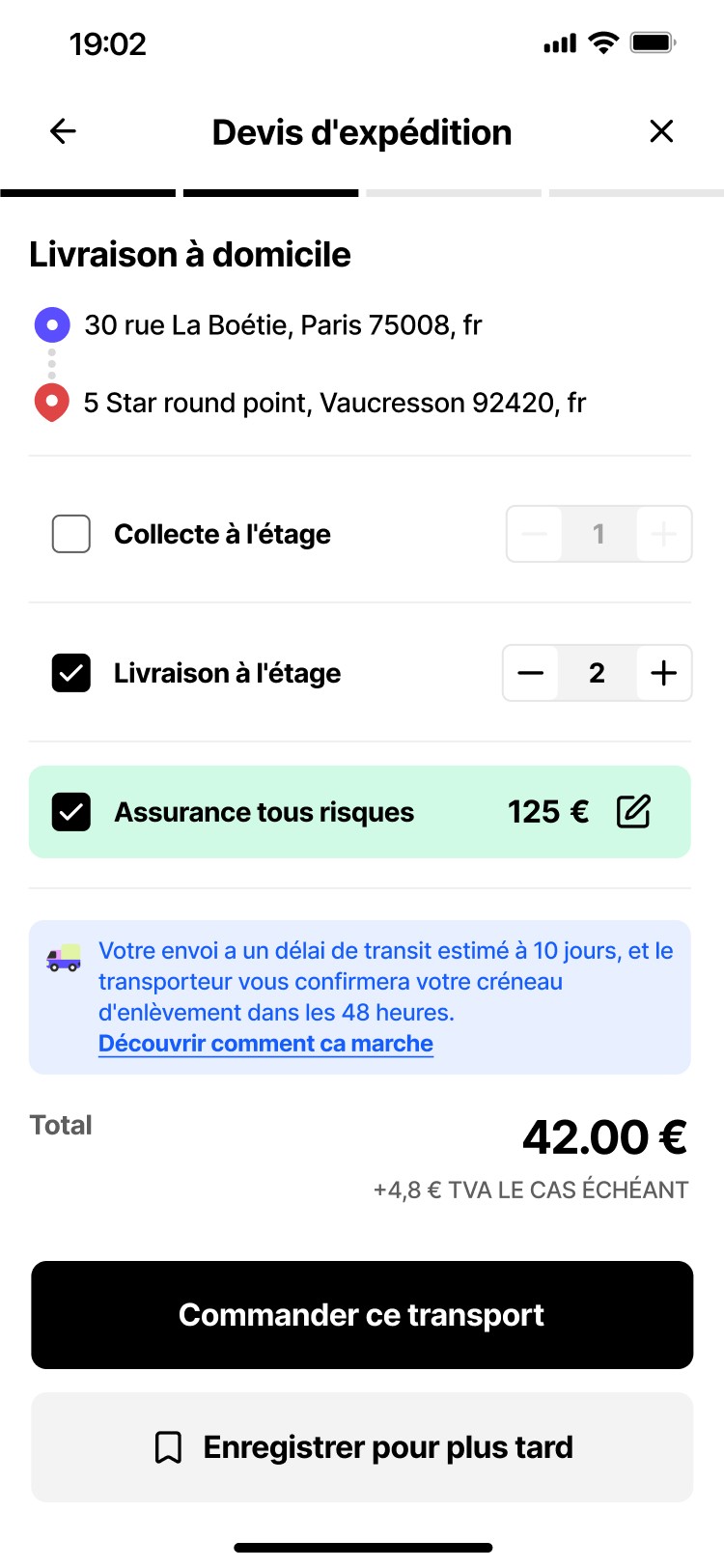Prix instantané
