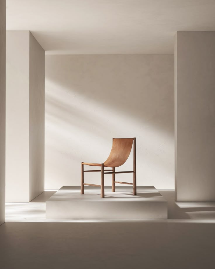 minimal wooden chair modern interior design showcase