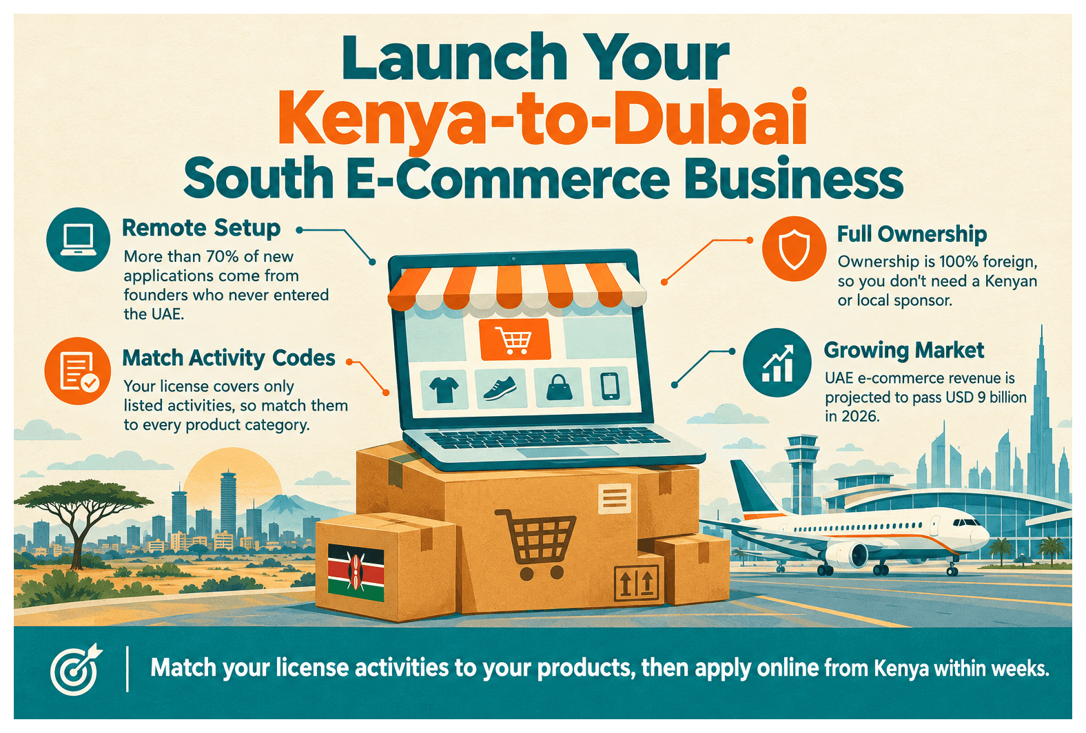 Infographic: How Kenyan Entrepreneurs Set Up a E-Commerce Business in Dubai South
