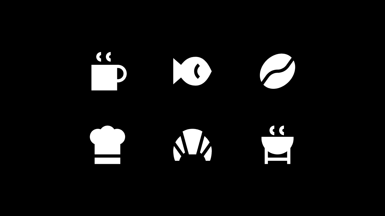 Sharp Solid Food Icon Set