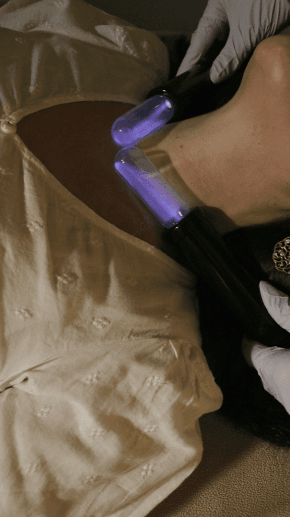 Electro-lymphatic drainage therapy session