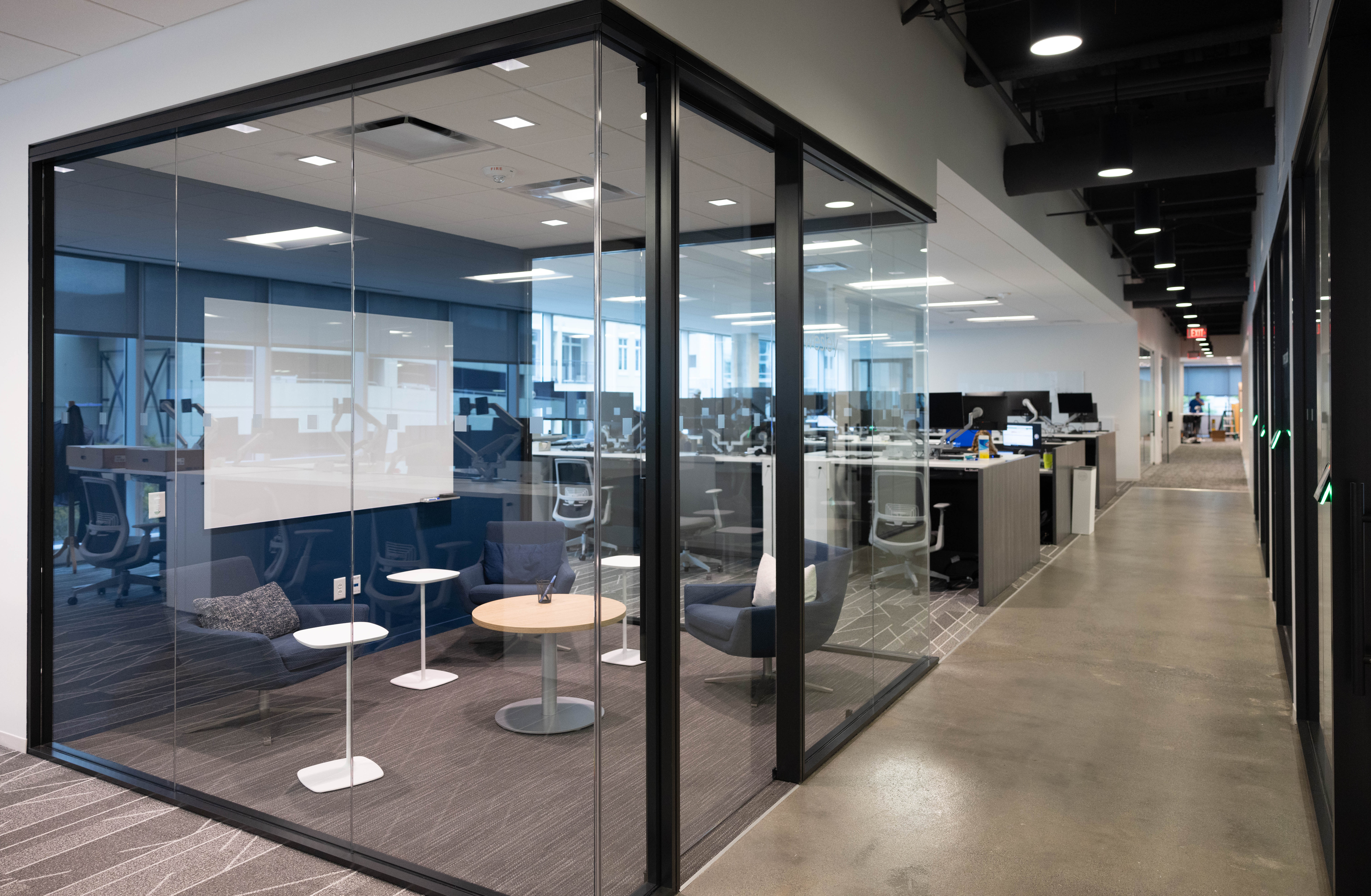 Open boardroom in an office