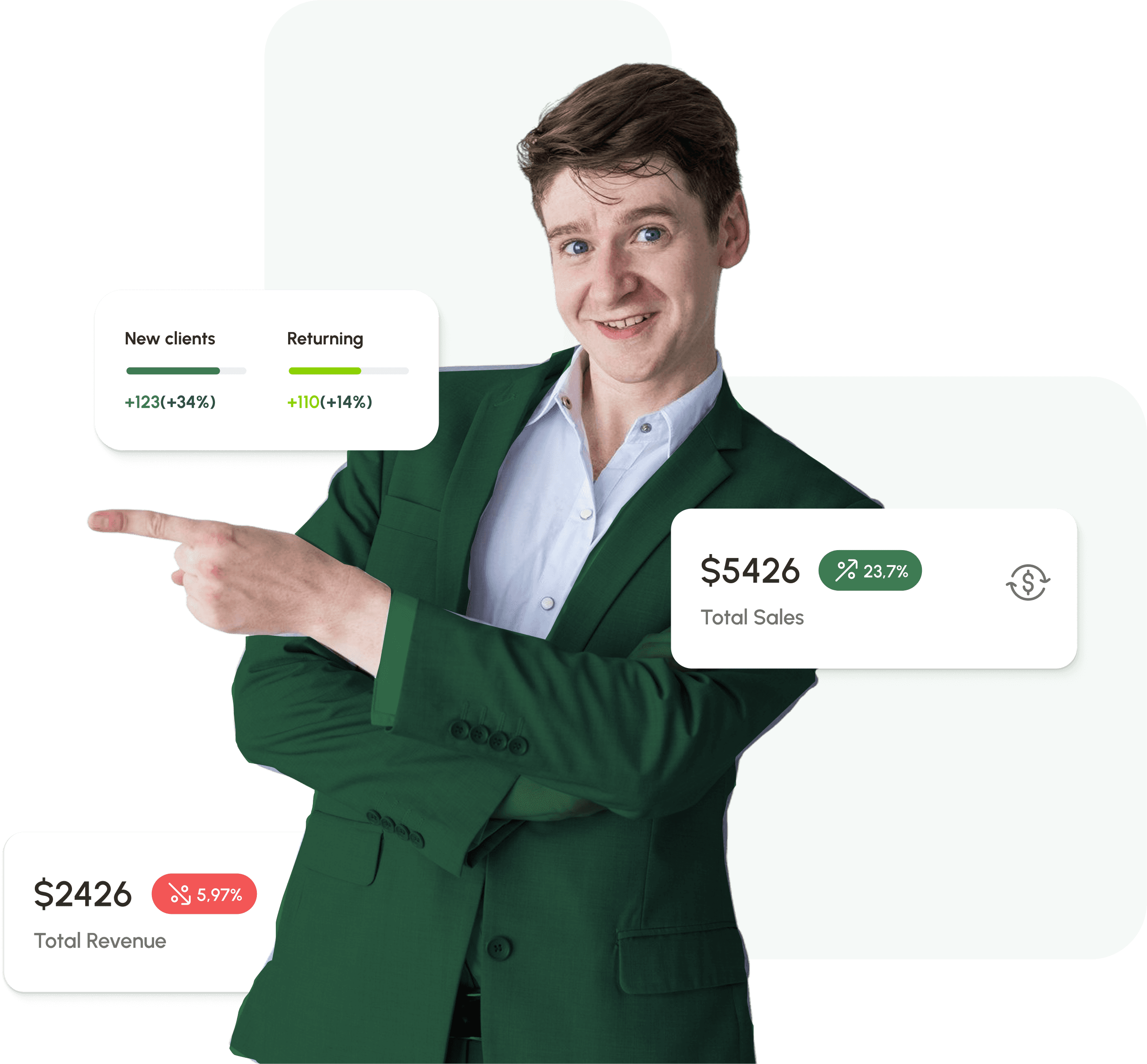 A man is happy with his outcome