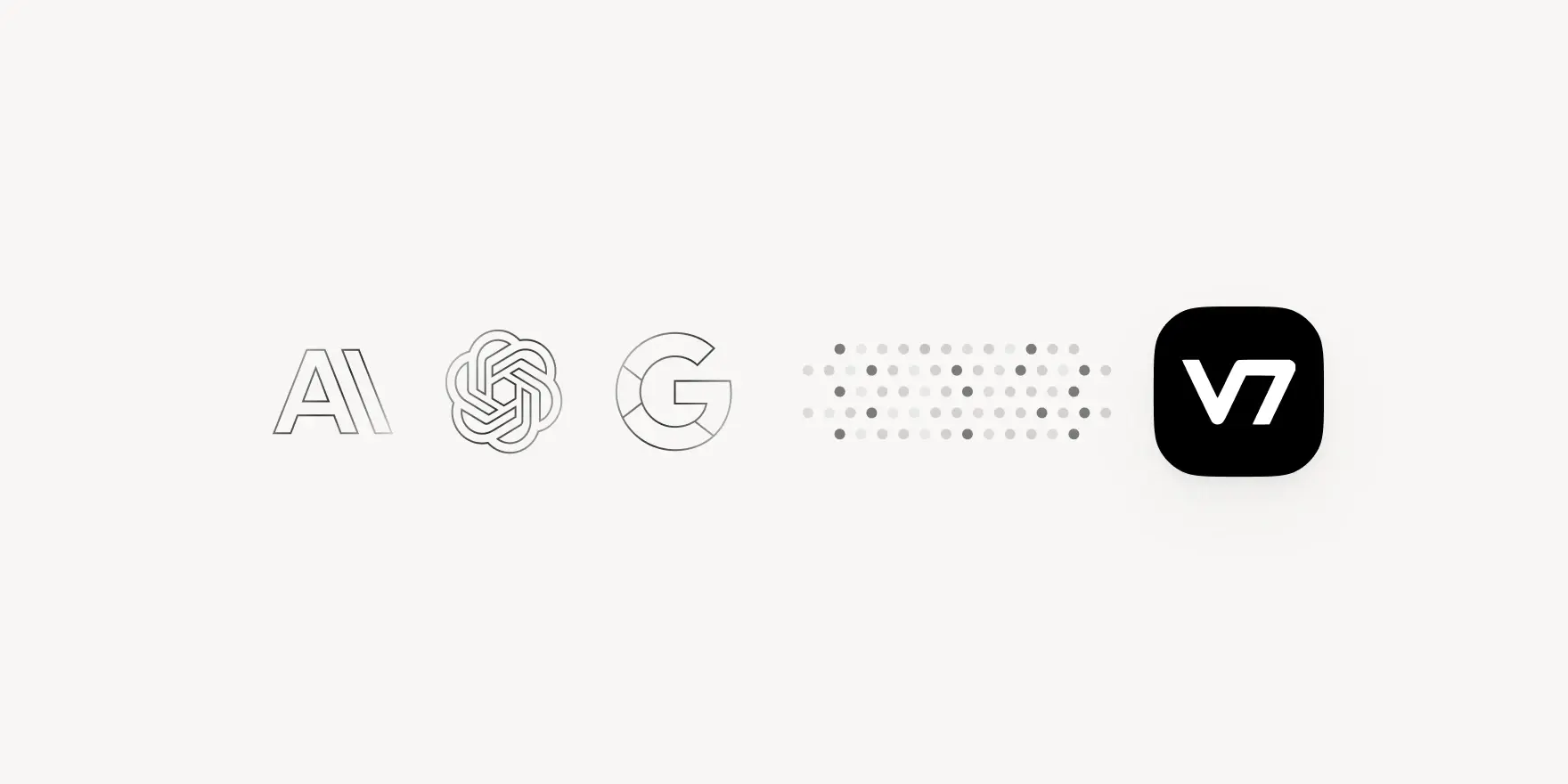 AI, OpenAI, Google, and V7 logos