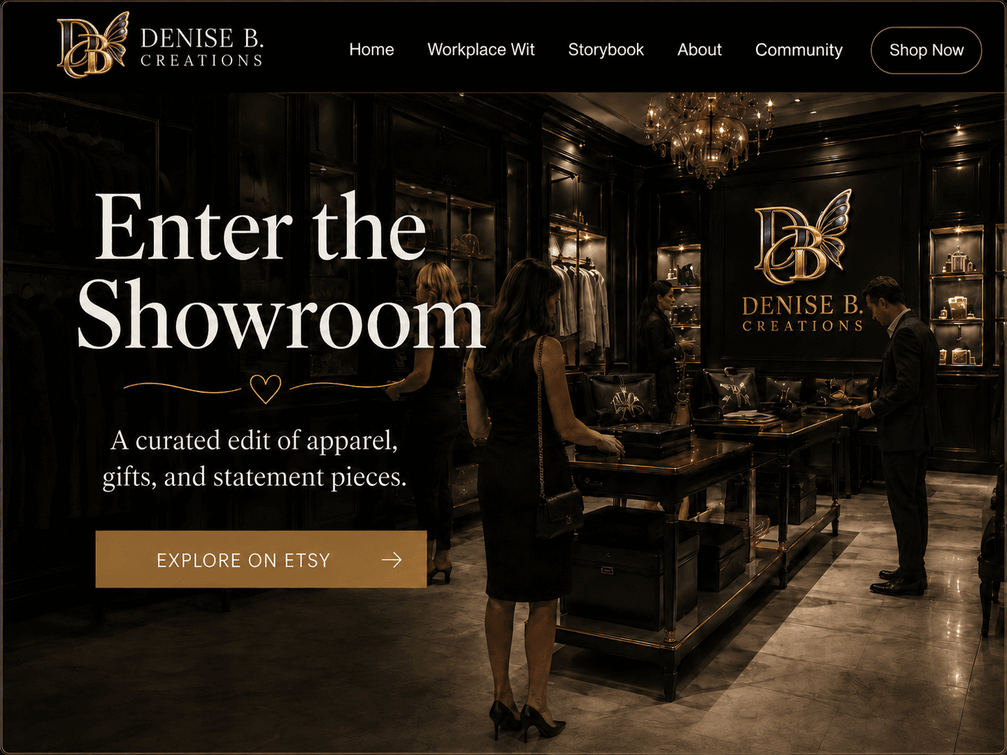 Enter the Showroom — a curated edit of apparel, gifts, and statement pieces.