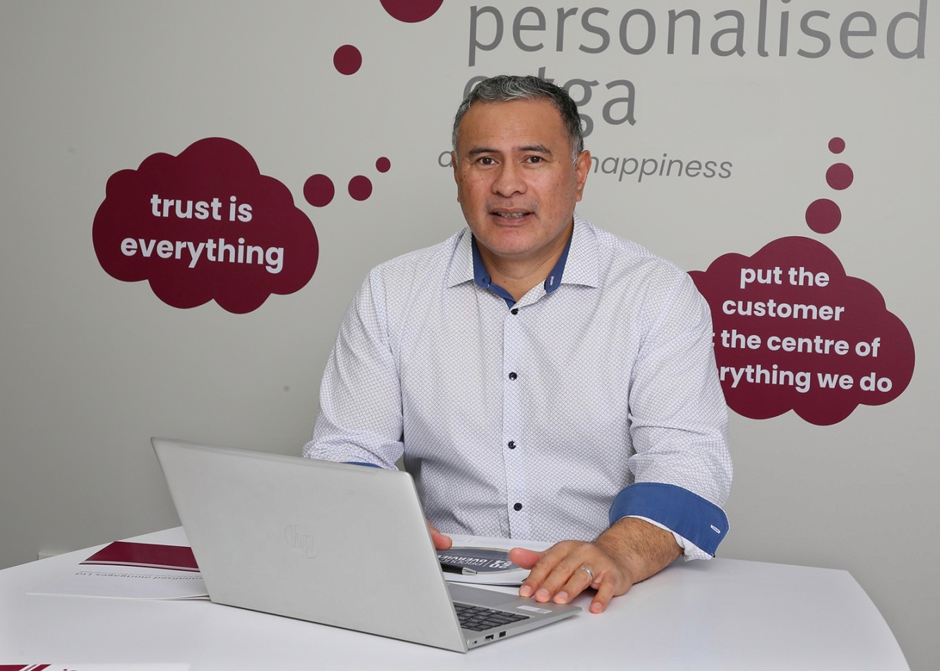 Bryan Screen at Laptop