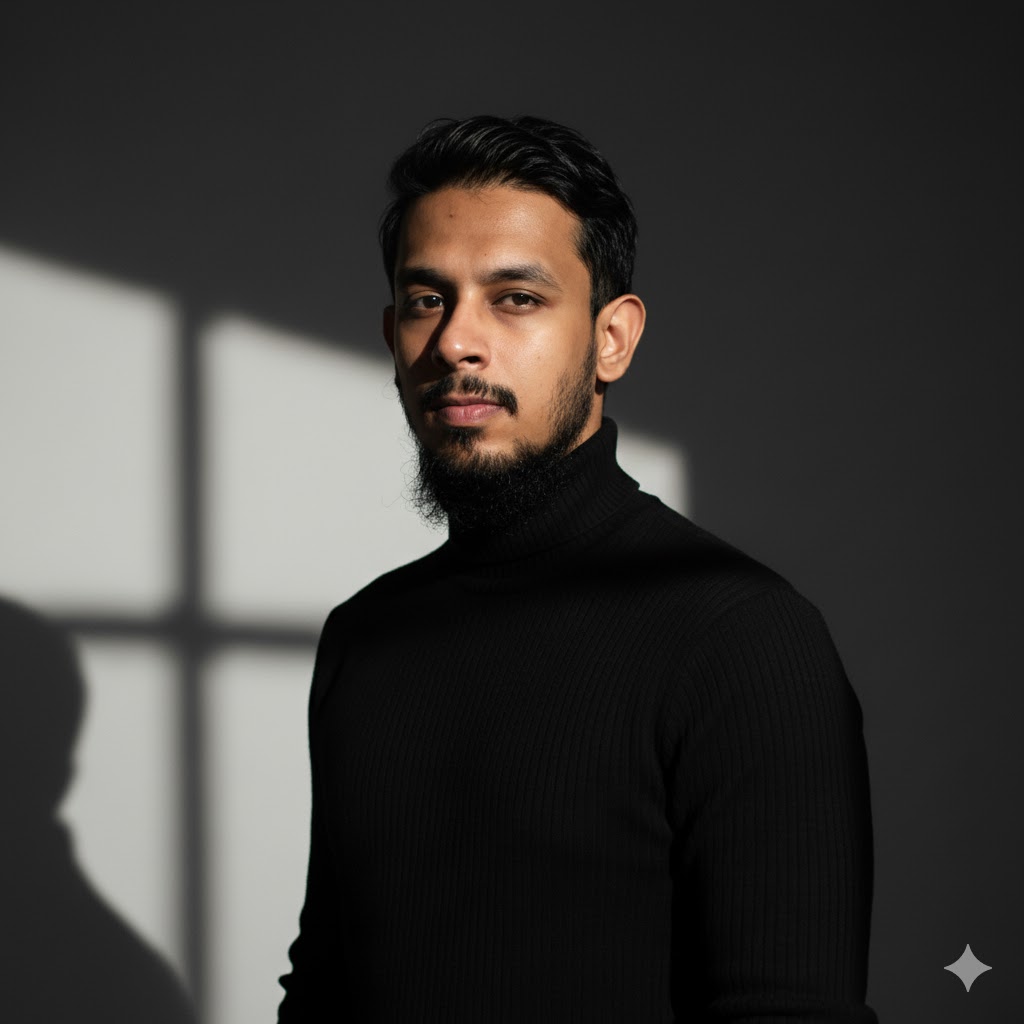 Portrait of portfolio creator – front view