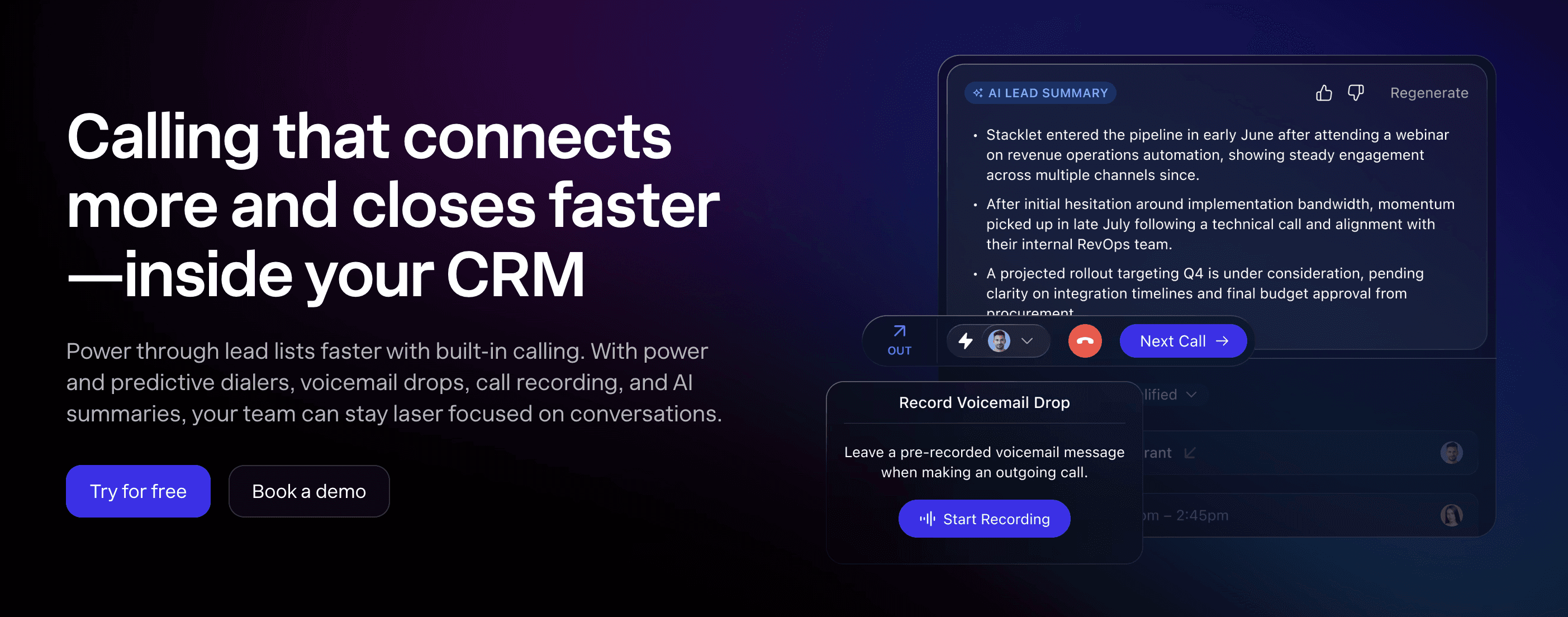 AI CRMs for Early Stage B2B Startups - calling