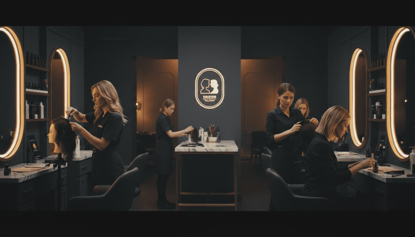 Team working in an office watching at a presentation