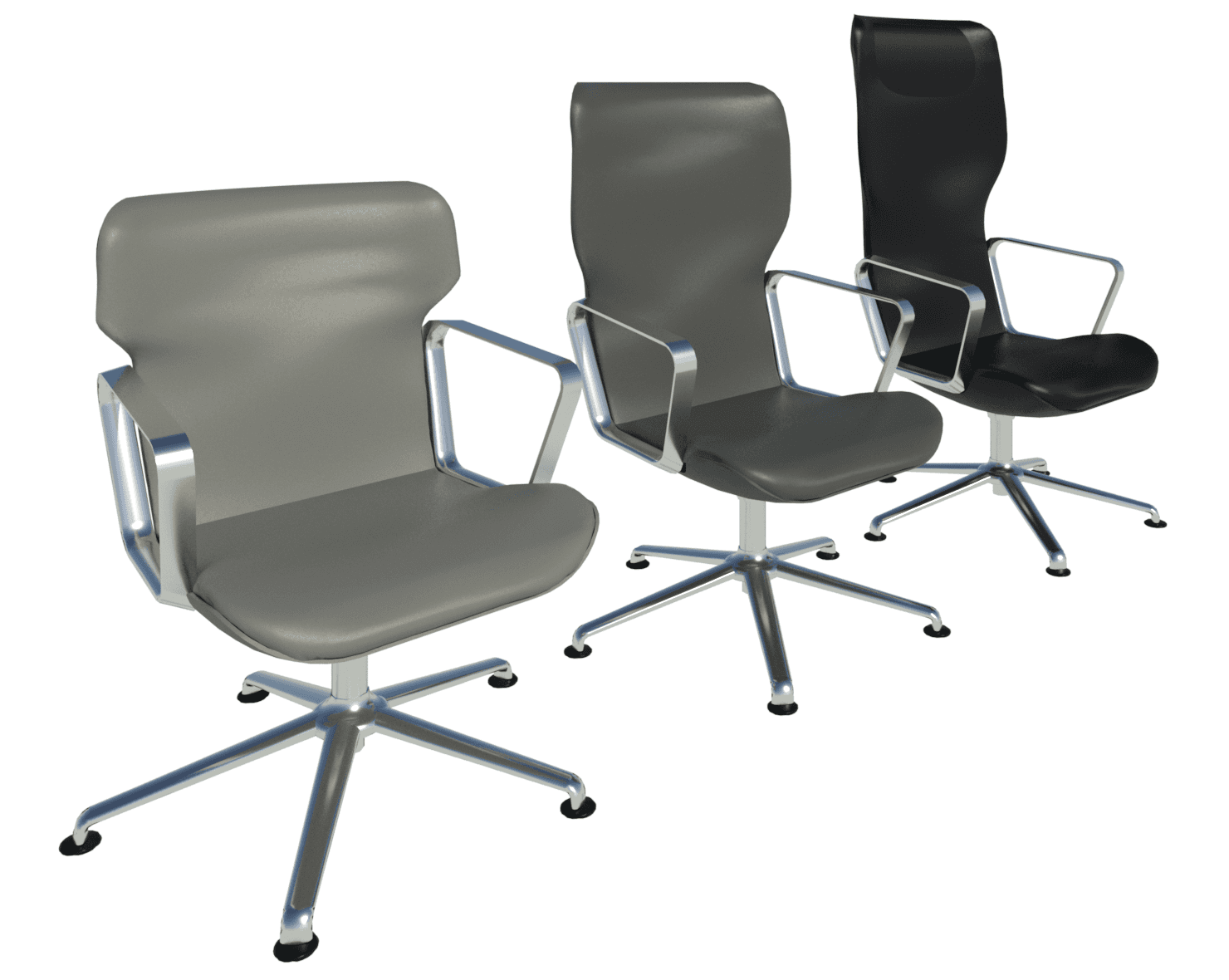 Standard, medium and high backrest versions of the Intra. With four different frame materials and nine different upholstery groups on offer, there are a total of 568 types controlled by type catalog.