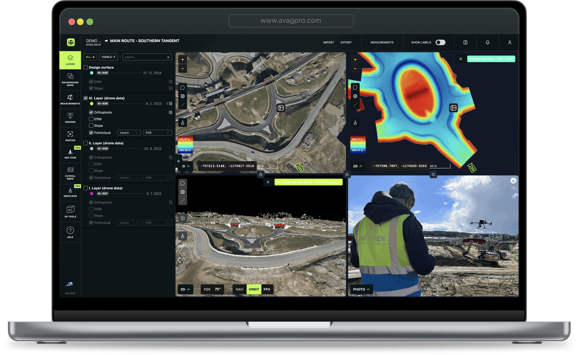 Multi-window comparison in AVAG