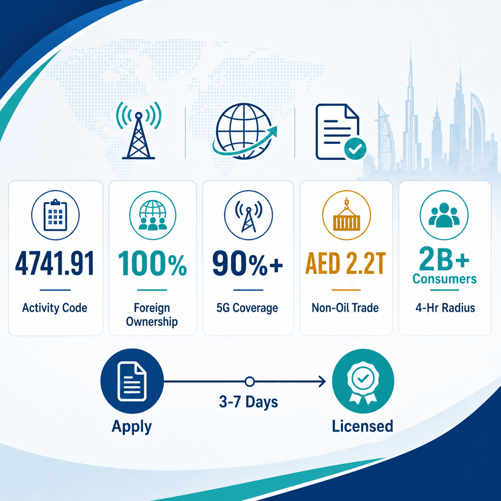 Infographic: Wireless Equipment & Instruments Trading License in Dubai