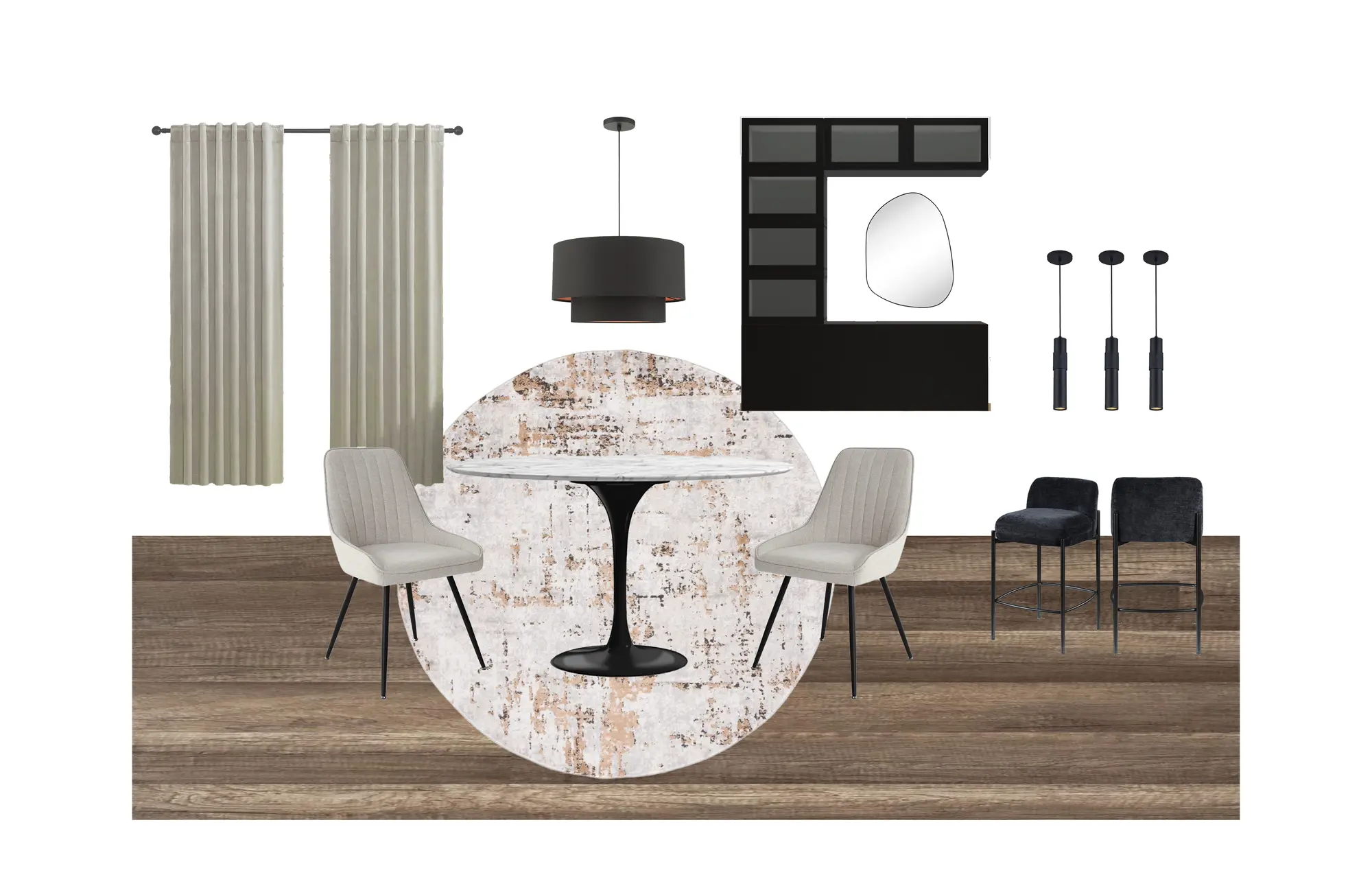 Project gallery image highlighting warm natural materials and modern tailored finishes and thoughtful residential interior design selections by Mint Interior Design.