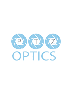 PTZ Optics Logo - Blue, Grey and White