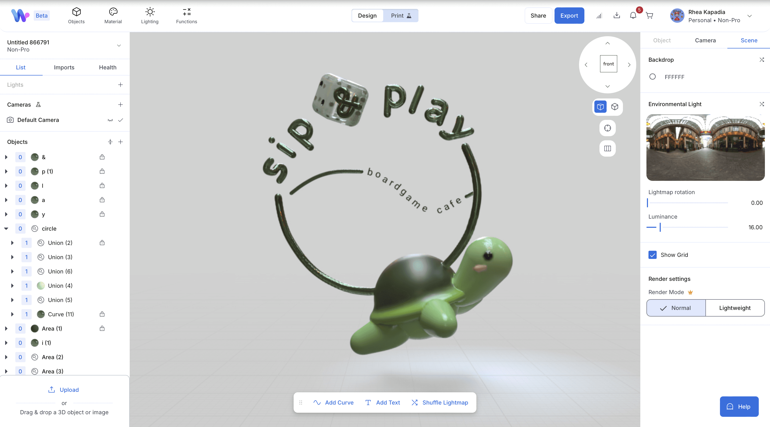 preview of creating of the 3d logo