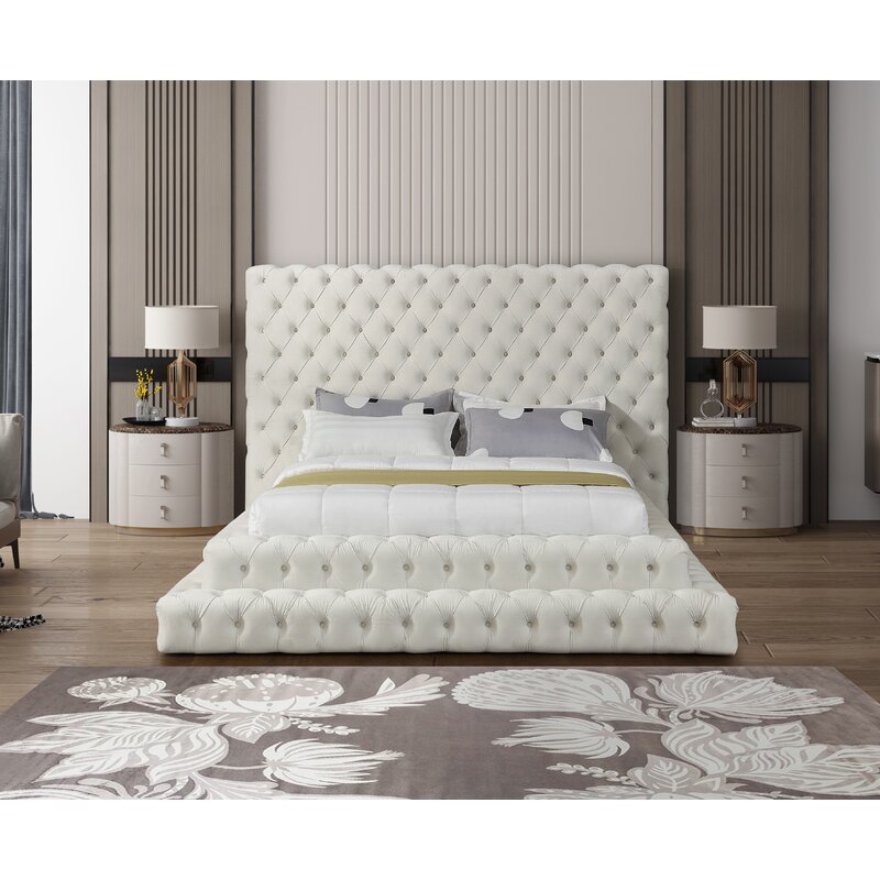 The dymphia revel velvet bed blends modern aesthetics with practical design for any setting.