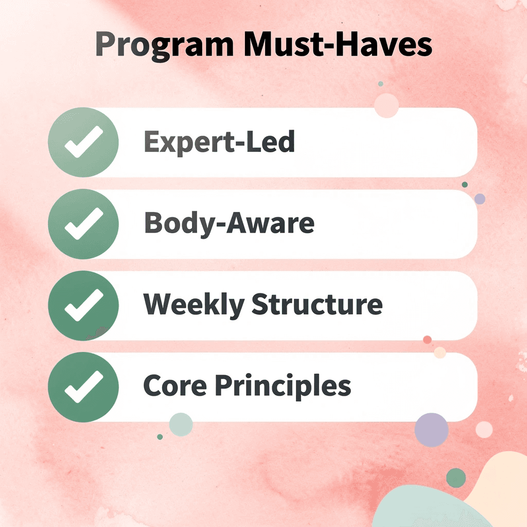 Checklist of postpartum workout program must-haves