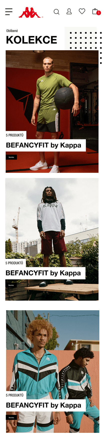 Mobile screenshot of  Kappa wear e-shop