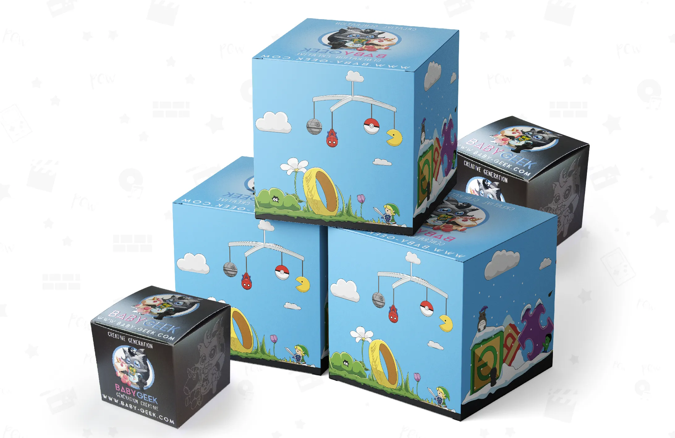 packaging illustré pour la marque baby geek