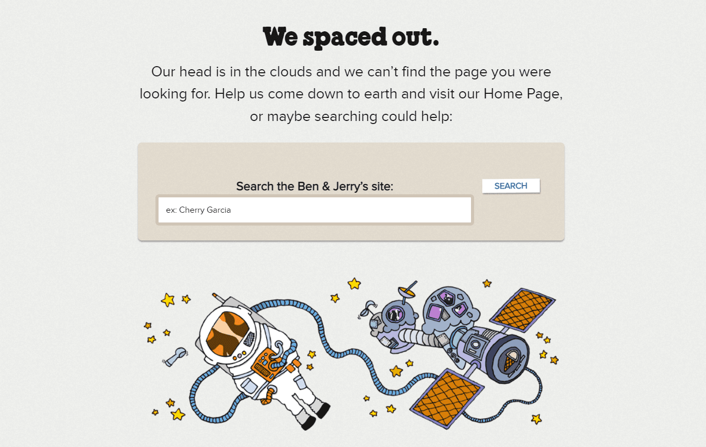 Ben & Jerry’s 404 Error Page