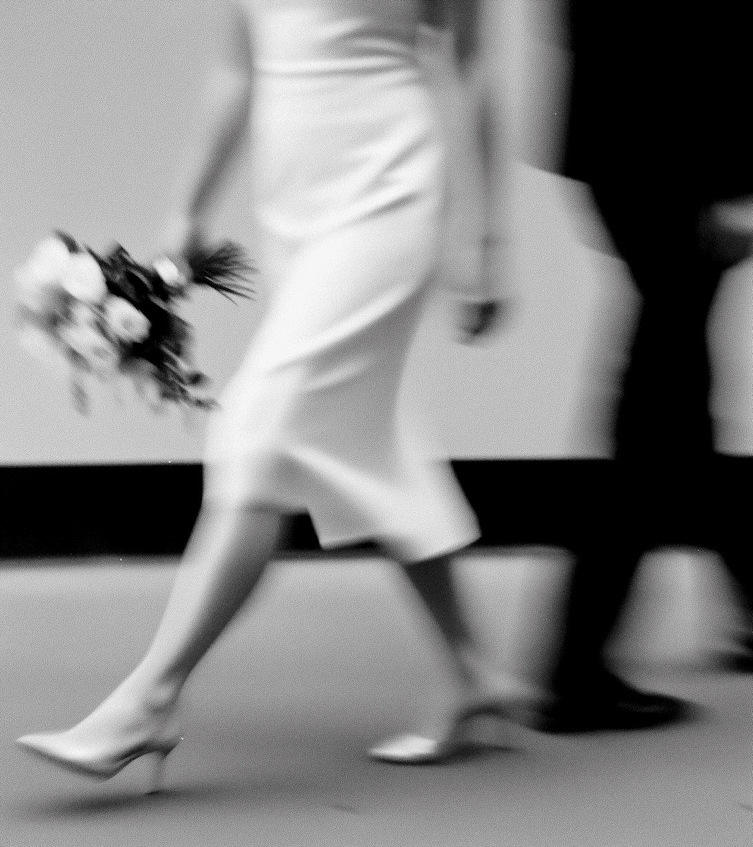 Photo of a blurred couple walking