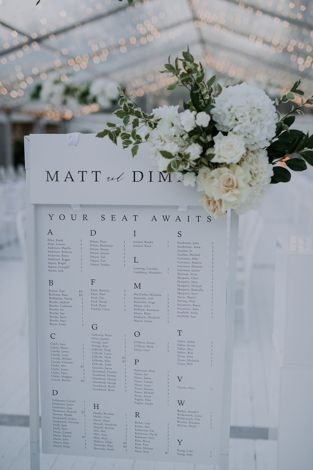 Wedding Seating chart