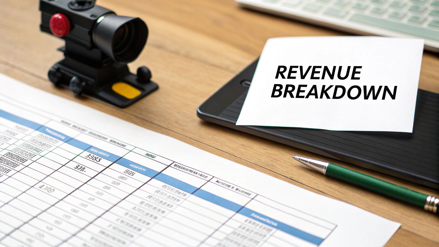 A person reviewing financial documents related to city revenue