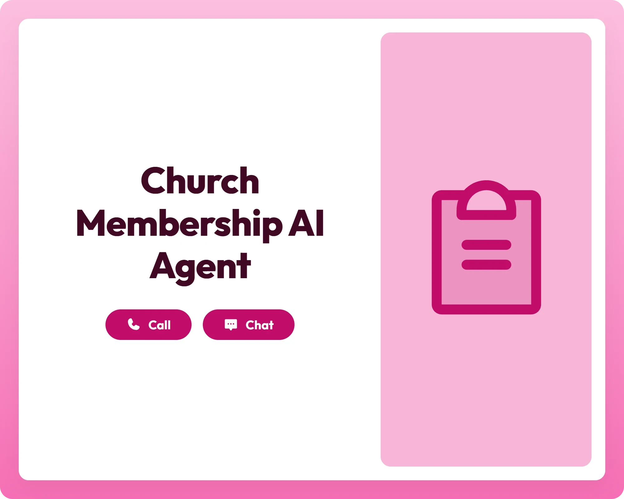 church membership ai donation agent supports members via call and chat with a clipboard icon