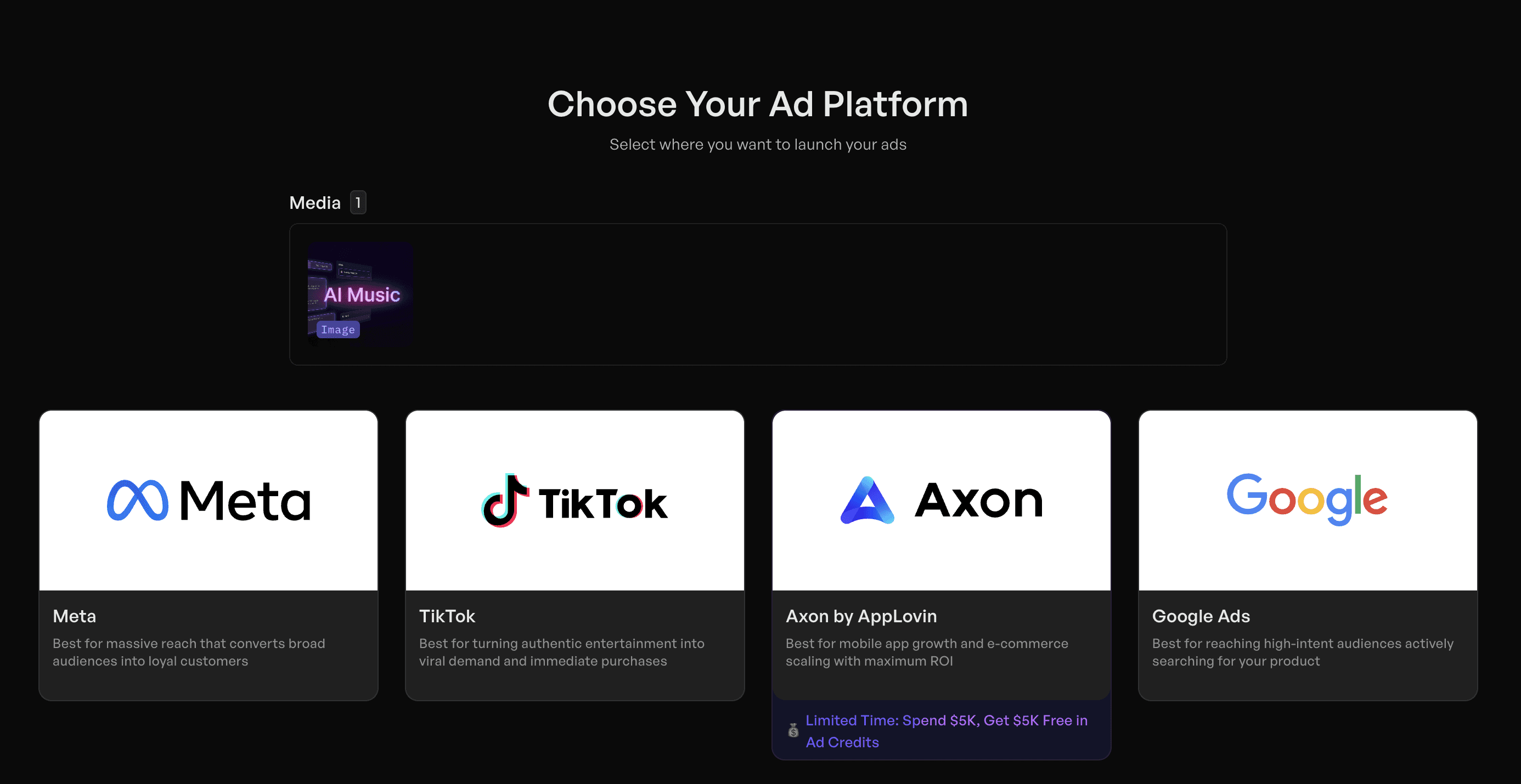 Choose your ad platform