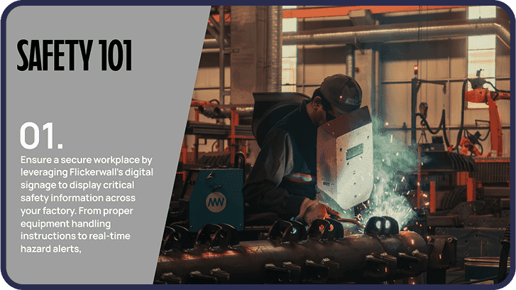 Digital signage displaying community events in a coworking space