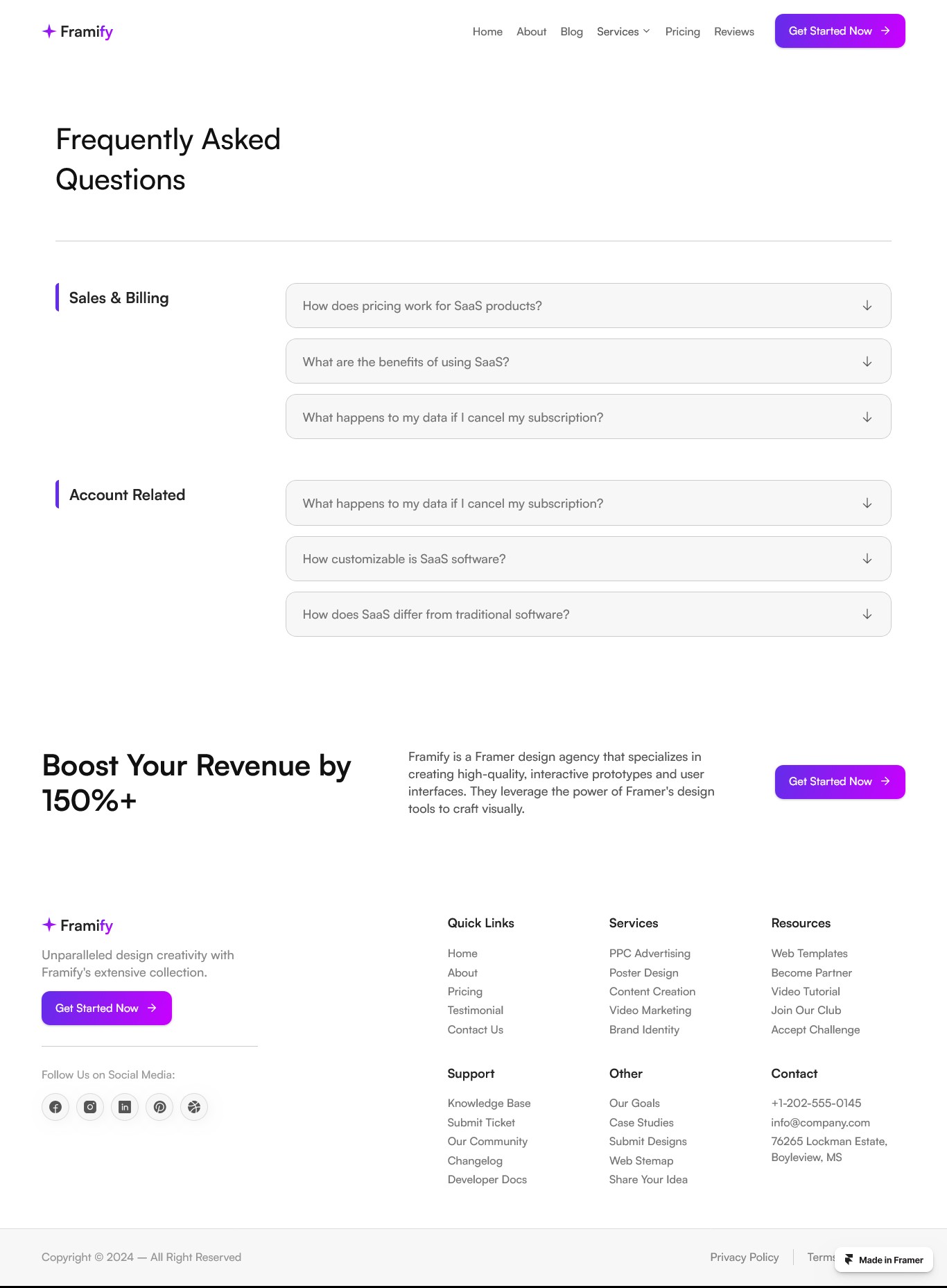 Framer FAQ Page v7