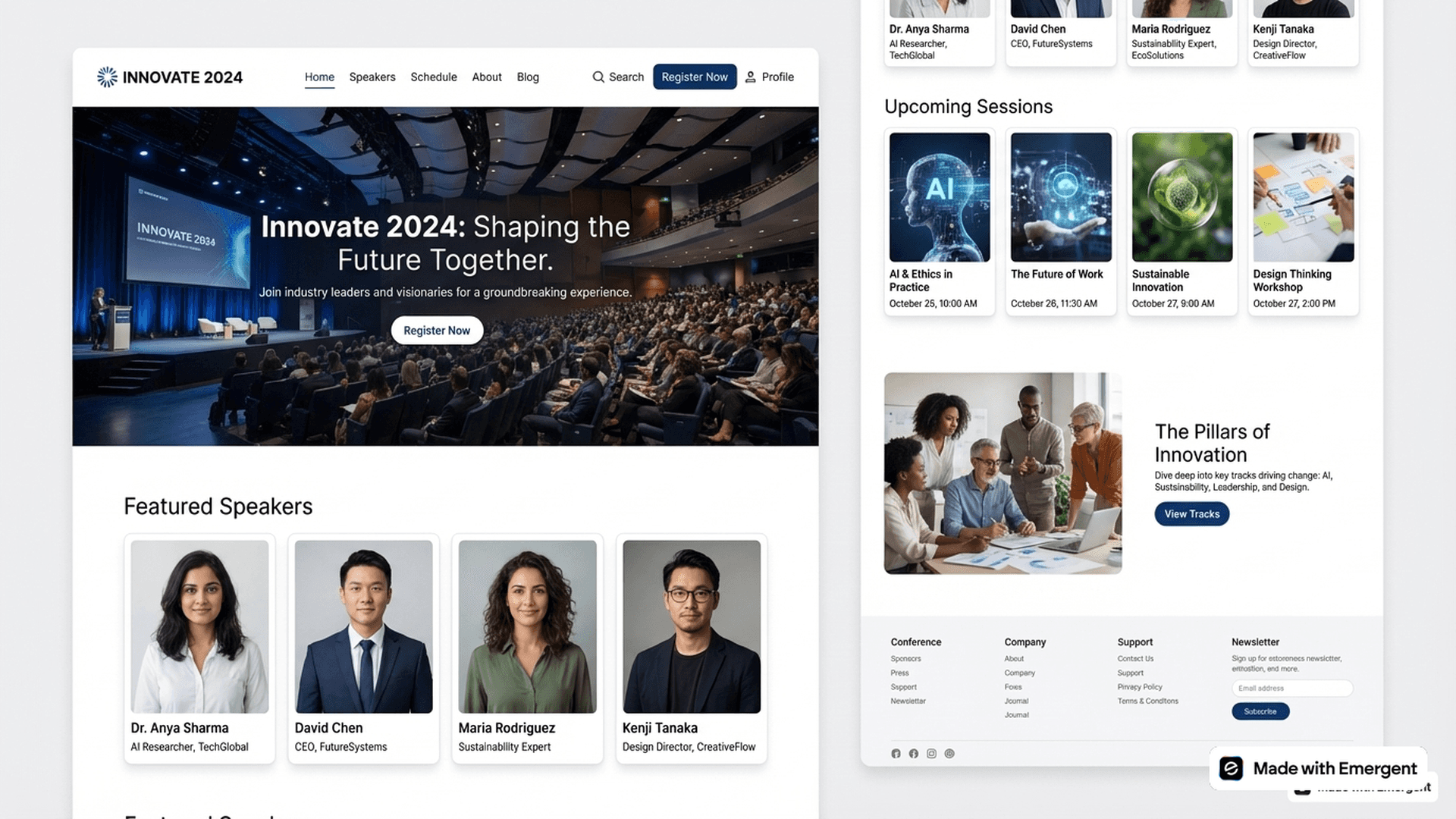 Conference Website Made with Emergent